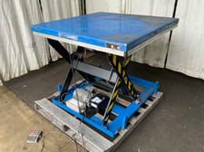 3300 lb. Global Industrial #HW154848-HF, hydraulic scissor lift table, 40" lift height, 1.5 HP, 2022