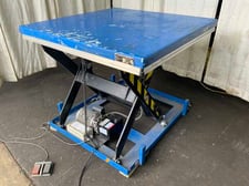3300 lb. ULine #HW154848-HF, hydraulic scissor lift table, 40" lift height, 1.5 HP, 2021