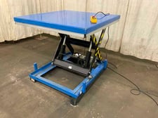 3300 lb. Global Industrial #HW154848-HF, 48" x 48" hydraulic scissor lift table, 40" lift height, 1.5 HP, 2022