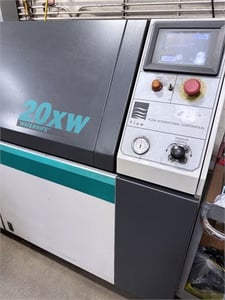Flow #20XW, waterjet intensifier pump, 100 HP, 60,000 PSI max, dual intensifier, ~2.0 GPM, 2003 (2 available)