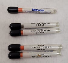 Microcut, carbide endmills, 4-flute, square end, (5 available)