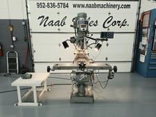 Sharp #LMV-50-DVS, Vertical Turret Mill, 9" x 50" table, 36.6" X, 12" Y, 5" Z, 12" ram travel, 16" vertical