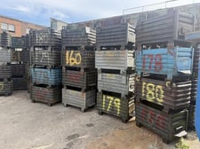6.75 cu.ft. Yobro, 36" x 18" x 18" steel stackable parts bin tub container, dump door, corrugated steel (200