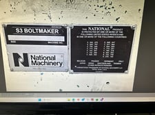 19/32" x 5" National #S3-HS, 4-Die Boltmaker, 2" max. thread length, 6" max. blank length, 100 PPM, 40 HP