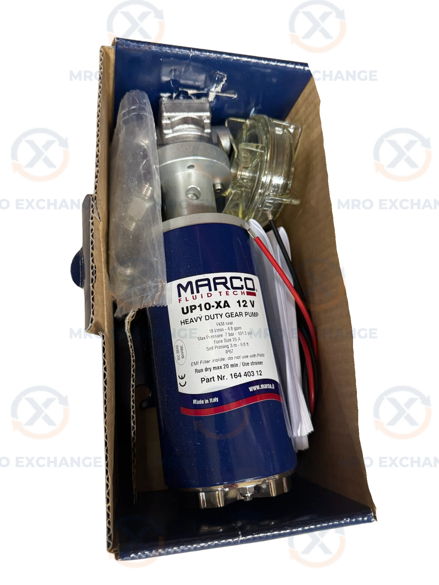 Marco Fluid Tech #UP10-XA, heavy-duty gear pump, 3/8" BSP, 101.5 PSI, 12V