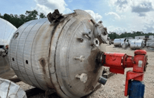 2200 gallon Alloy Fabricators #1-131A, Steel Jacketed Mix Tank, 84" diameter x 72" straight side, 15 psi @