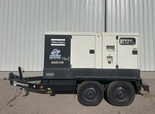 95 KW Atlas Copco #QAS-120-IT4, portable diesel generator set, John Deere diesel engine, 2012