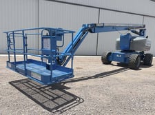 500 lb. Genie #Z-80/60, articulated boom lift, 80' working height, Deutz diesel engine, 4X4, pneumatic tires