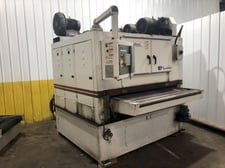 Midwest Automation #N3-6375-AB-BB-BB, wet deburring machine, 63" wide, 3 stations, belt & brush heads, 2017