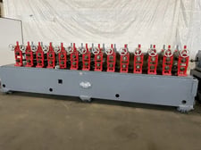 22 Stand, Tishken #24HW-S-3-1/2, rollformer, 3-1/2" arbor diameter, 21" roll space, 75 HP, Allen Bradley PLC