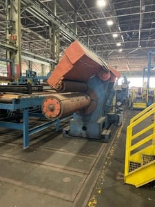 72" x .375" Paxson, loop slitting line, 50000 lb., 850 FPM, 20"-30" ID, 72" outside dimension, R to L