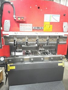 38.5 Ton, Amada #RG-35S, CNC Press Brake, 40.2" between housings, 3.94" stroke, 3-axis, 1993