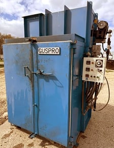 53" width x 64" H x 47" D Guspro #G04B4040, gas-fired batch burnoff oven w/ cart, 650&deg;F, 1250000 BTU/hr
