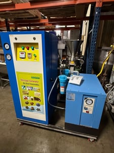 nitrogen generator food preservation machine w/ refrigerated compressed air dryer, 53 cfm, 113°F max. air