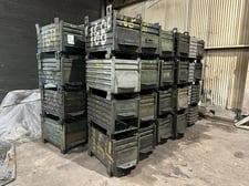 6.75 cu.ft. Corrugated Steel Stackable Parts Bin Tub Container w/ dump door, 36" x 18" x 18" dim., (200