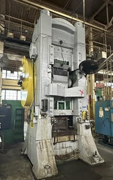 1200 Ton, Cleveland #12K, knuckle joint press, 10" stroke, 26.5" Shut Height,.5" ram adj., 18 SPM