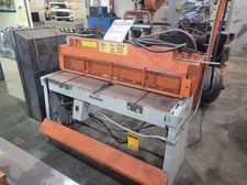 16 gauge x 4' Wysong #1652, power squaring shear, Back Gauge, squaring arm, foot treadle, 3 HP, 230 V.