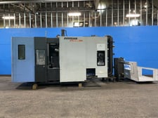 Daewoo Doosan #HP 4000, CNC horizontal machining center, Fanuc 31i-A, 120 tool changer, 12" 4-jaw chuck x2
