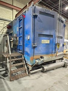 168" wide x 108" high x 180" long BCP, Abrasive Blast Room, 1 nozzle, 20 HP, Clemco 6 cu.ft. blast pot, dust