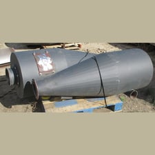 24" Cyclone Separator, 4.5" diameter air inlet, 8" diameter air outlet, 5.5" solids discharge, 36" cone (4