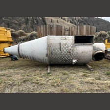 72" Ceramic-Lined Cyclones, 20' high, 39" x 15" flanged inlet, 34" apex, 9" diameter coarse discharge (2