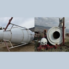 108" Cyclone and 125 HP Centrifugal Blower, 108" diameter x 25' tall, 44" x 14" feed inlet, with fabricated