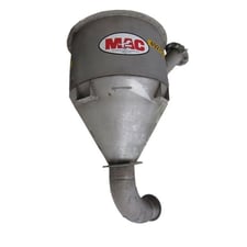 18 cu. ft. Mac Stainless Steel Hopper, 1/4" stainless, 3' diameter, flanged top, 8" diameter discharge with