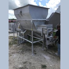 50 cu. ft. Rietz #C-12-K7208-6, Stainless Hopper with 12" diameter Auger Discharge, 4' x 6' top opening