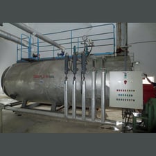 300 HP Garioni #NG5000, Firetube Boiler, 11,000 PPH, 180 PSI, 2-pass dry back, #2 fuel oil fired