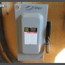 60 Amp. Square D, Fusible Disconnect Switch, 600 Volts