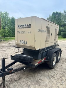 50 KW Generac #SD050, diesel generator, Daewoo engine, trailer mounted, 1 & 3 phase, 381 hours
