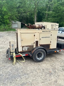 50 KW Generac, LP gas generator, trailer mounted, 1 & 3 phase