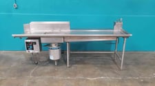 Stainless Steel 102" cafeteria inclined sink, Salvajor motorized garbage disposal