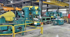 74" x .5" Herr Voss, Cut-To-Length line, Red Bud Stretch leveler retrofit, 60000 lb., 84" OD, 20"-34" ID, 50