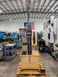 6 Ton, Haeger #HP6-B, hydraulic insertion press with Autofeed Bowl USA, foot switch, 1.5 HP