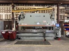 600 Ton, Accurpress #760014-HT, CNC press brake, sheet followers with tooling, 14' overall, 16" throat, 2021
