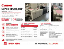 Cannon #Copier-IPC8000VP, digital press, Fiery Rips