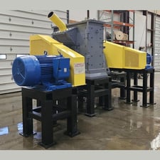 Stedman #HD-Disintegrator, 2-Row Cage Mill, 8" inlet chute diameter, 17" x 55" milling chamber, 100 HP & 75
