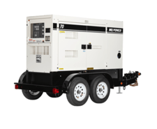 62 KW Multiquip #DCA70SSIU, trailer mounted, Tier 3, sound attenuated enclosure, 120/240/208/277/480 Volts, 0