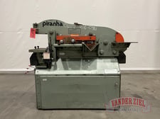 5" x 5" x 3/8" Piranha #P-50, Ironworker, 50 ton, 13-1/2" open height, 8" throat, 4-1/4" stroke, 10" x 17"