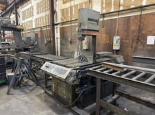 18" x 22" Marvel #8-Mark-II, vertical tilt frame band saw, roller conveyor in & out, coolant pump
