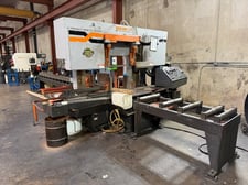 20" x 20" Hem #H130-HA-DC, automatic dual column horizontal band saw, 19' x 1.5" x .05" blade, 72-400 SFPM