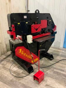6" x 6" x 1/2" Edwards #Jaw-V, hydraulic ironworker, 115 ton, 12" throat, 7.5 HP, 30 SPM, 2000