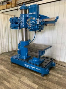 3' -11" Carlton #1A, radial drill, 41" x 30" base area, #4MR, power column clamp, power elevation, 5 HP