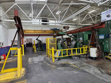 7.5 Ton, Shaw-Box, double girder free standing briudge crane, 21' span, 126" lift height