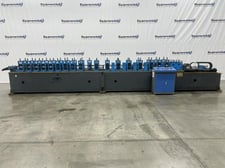 18 Stand, ZTRFM #F595, roll forming line, MCHGS touchscreen HMI Control, (2) 7.5 KW Omiter geared motors, 2022