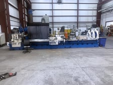 36.8" x 236" Poreba #TRP-93x6M, engine lathe, 3.5" bore, 9-900 RPM, 13250 lb. workpiece, 23 V., 3-phase, 1998