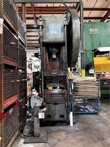 200 Ton, Warco, C-frame press, 8" stroke, 36" Shut Height, 6" ram adj., 45 SPM, 84" x36" bed, 30 HP