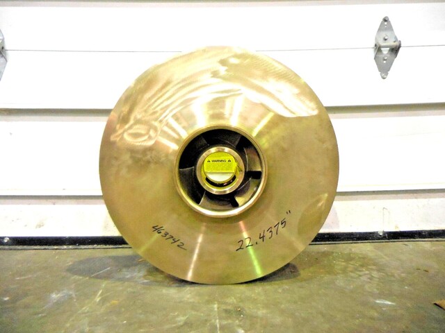 Goulds #463743, pump, brass impeller, 22.4375" dia., 3-1/4" bore, new