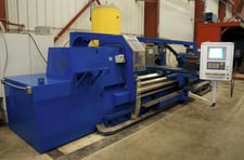 Okuma #LH55-N, CNC lathe, 43" swing, 4.13" bore, 4-jaw chuck, 157" centers, 1200 RPM, 49 HP, Fanuc 0i-TD